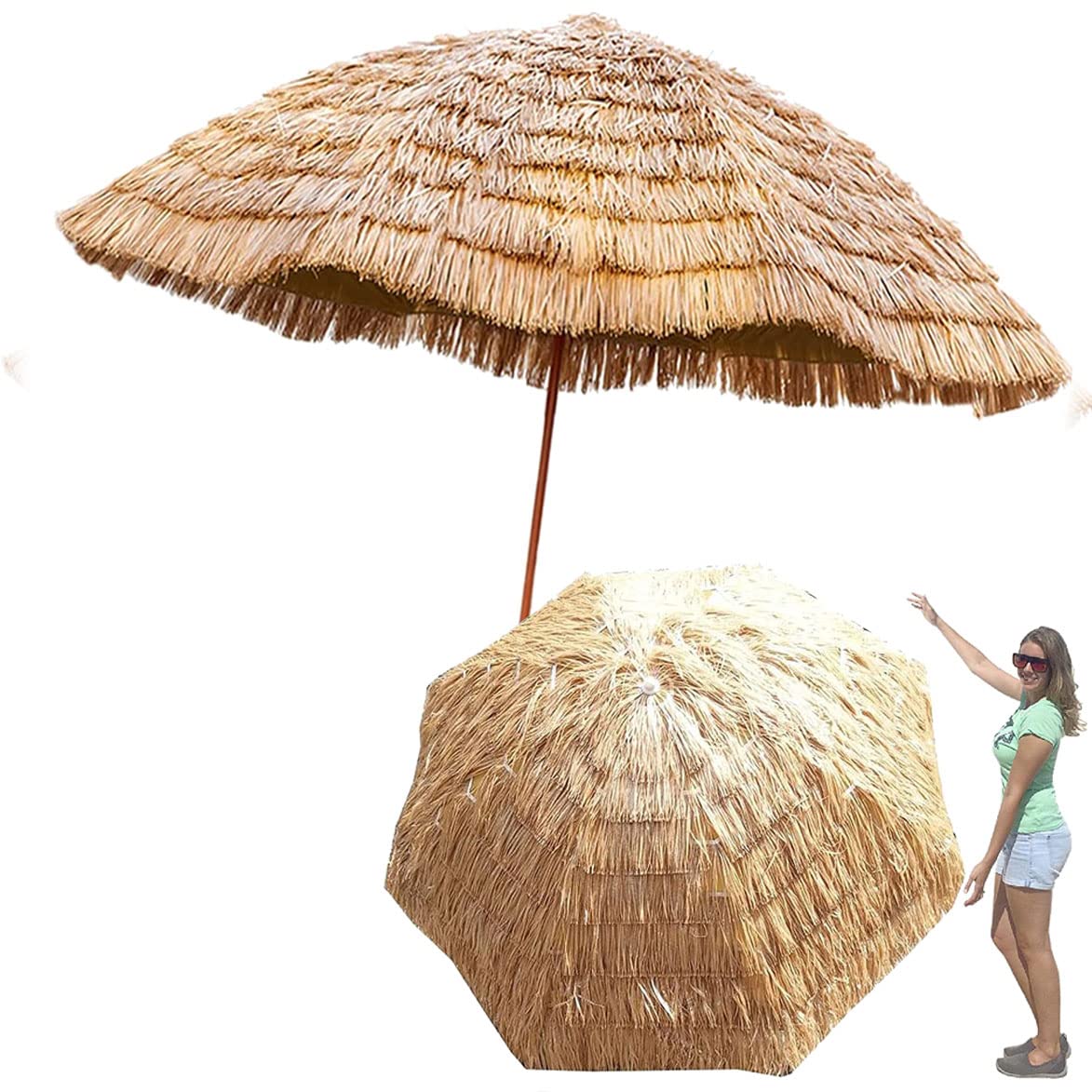 Parasol de plage anti-UV protégez votre terrasse du soleil avec le chaume