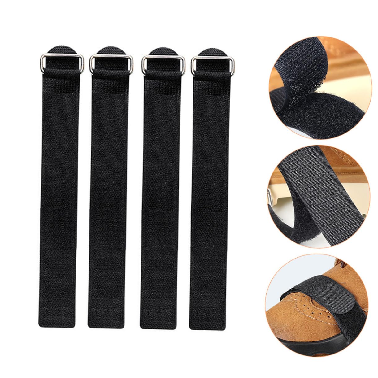 Garneck Correas Antideslizantes para Crampones de Hielo, Nylon Ajustable, 4 Piezas, Unisex para Senderismo y Montaña, Compatibles Botas y Zapatillas, Diseño Ligero y Resistente