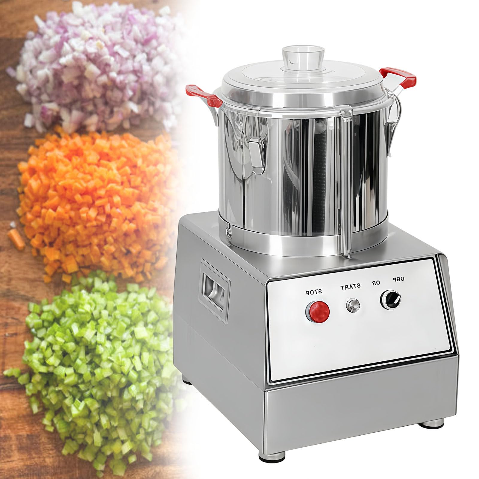 Food Processor Multifunzione Trita Verdure Cipolle Carne Salse, 5l/7l/10l/15l, Modello da Banco per Ristoranti Hotel Mensa Scuola Locali Barbecue 7L