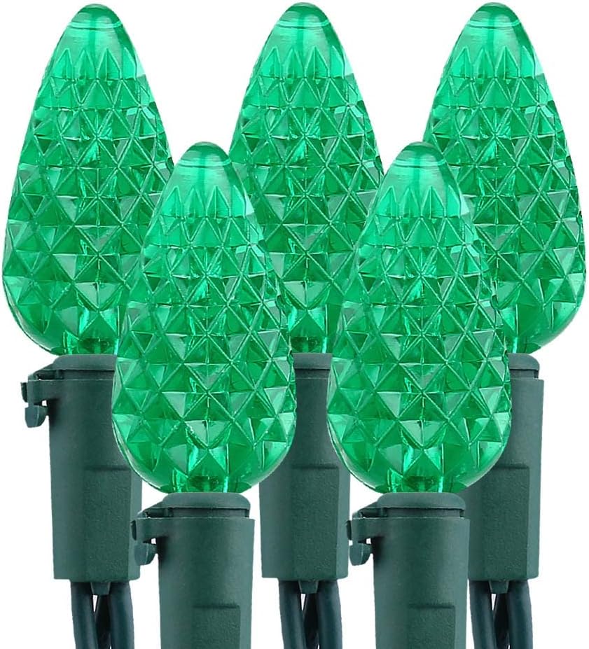 Brizled C5 Green Christmas Lights, 100 LED 33ft LED Christmas Lights