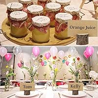 Vista 2 de 10 tarjeteros de madera rústica para mesa de madera con 20 tarjetas de mesa de papel kraft para colocar tarjetas de mesa para fiestas, bodas