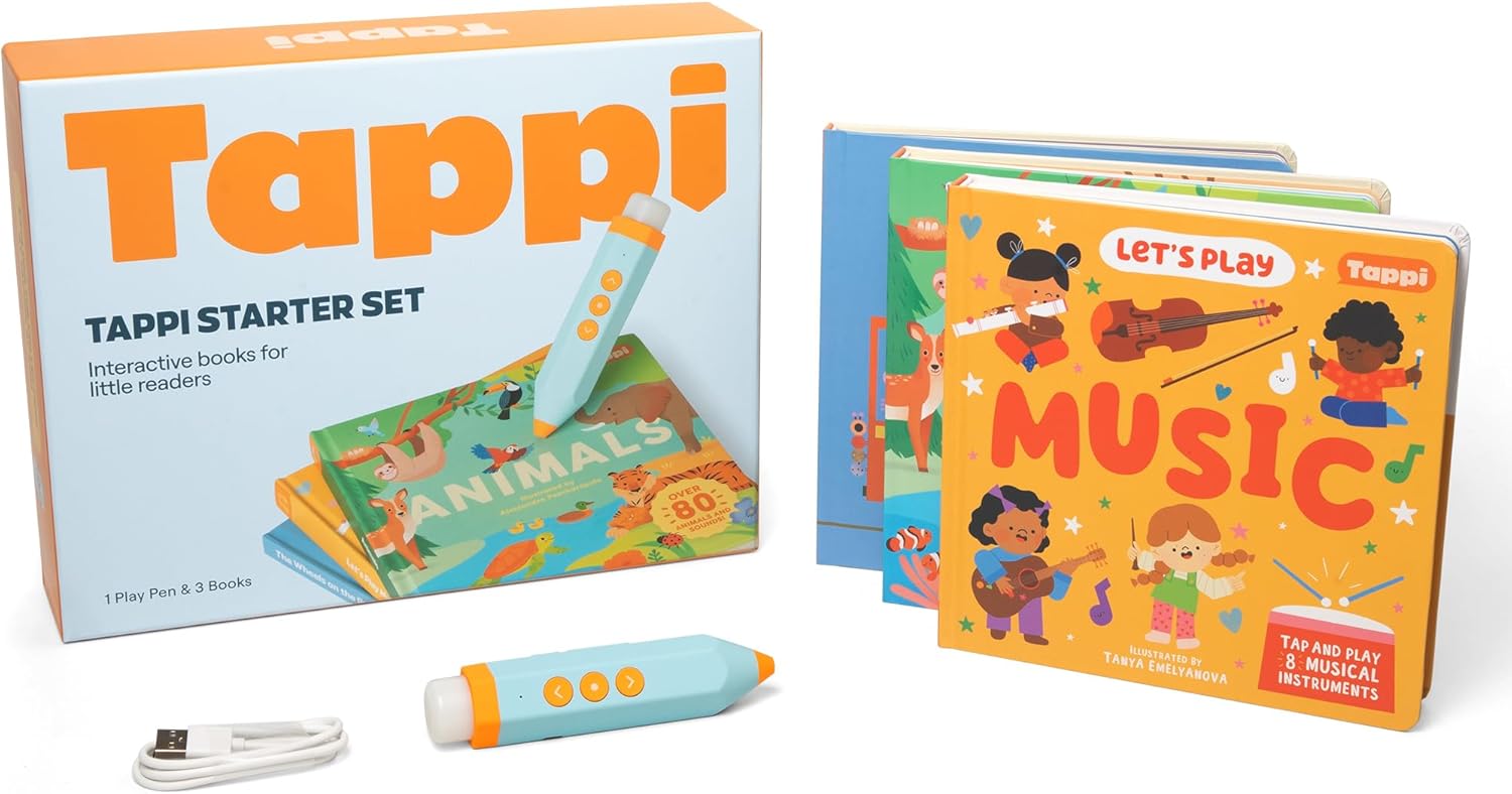 Tappi Starter Set - 1 Play Pen and 3 Interactive Books for Kids