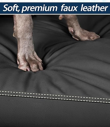 Miniatura 2 de Cama mediana para perros con funda de piel sintética extraíble lavable, antideslizante, para mascotas de hasta 30 libras
