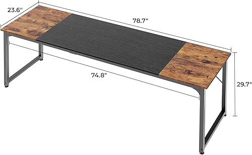 Miniatura 3 de Huuger - Escritorio para computadora de oficina de 78.7 pulgadas con almacenamiento, escritorio de trabajo y escritura para oficina en casa,