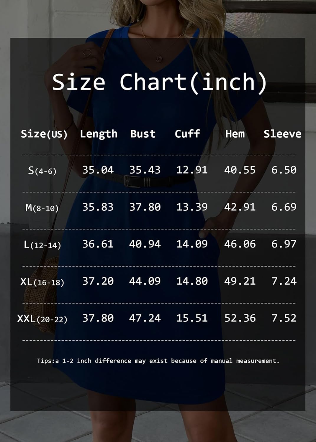 ATHMILE Summer Casual Dresses for Women V-Neck Beach Vacation Clothes Short Sleeve Split Hem Sundress with Pockets - Image 7