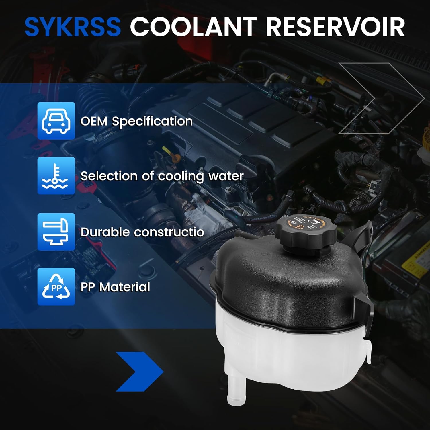 Engine Coolant Reservoir Tank 603-338 Compatible with GMC Terrain Chevy Equinox 2010-2017 2.4L 3.0L 3.6L Replace ‎‎‎15066786 15075118 20816269 22829367 603338 Coolant Overflow Reservoir