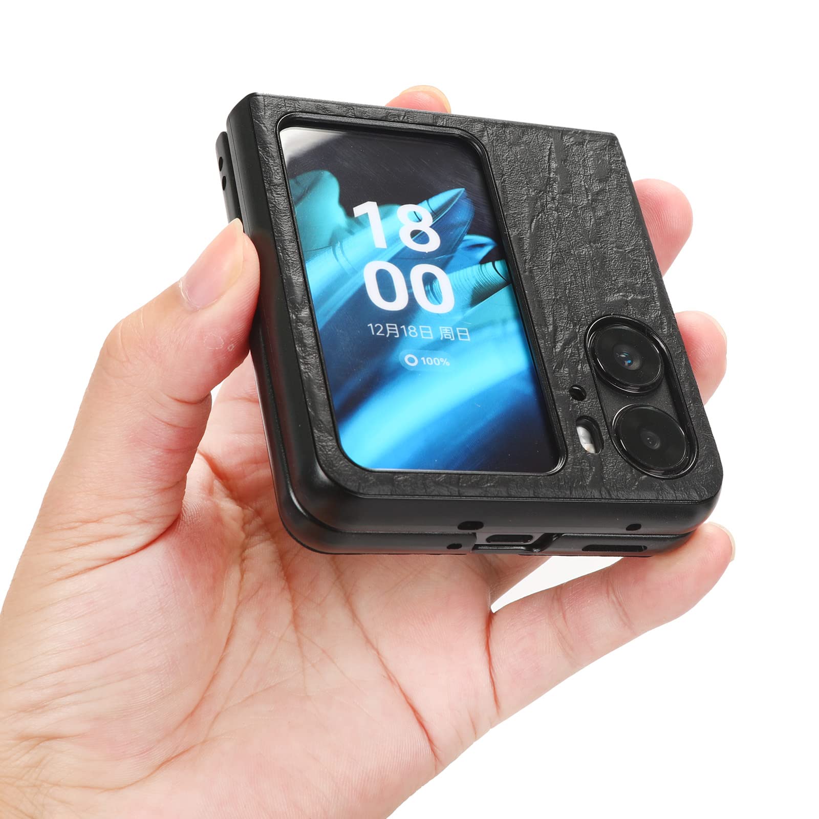 Cover GOKEN Per Oppo Find N2 Flip – Custodia Protettiva Rigida Di Precisione In Nero - 5
