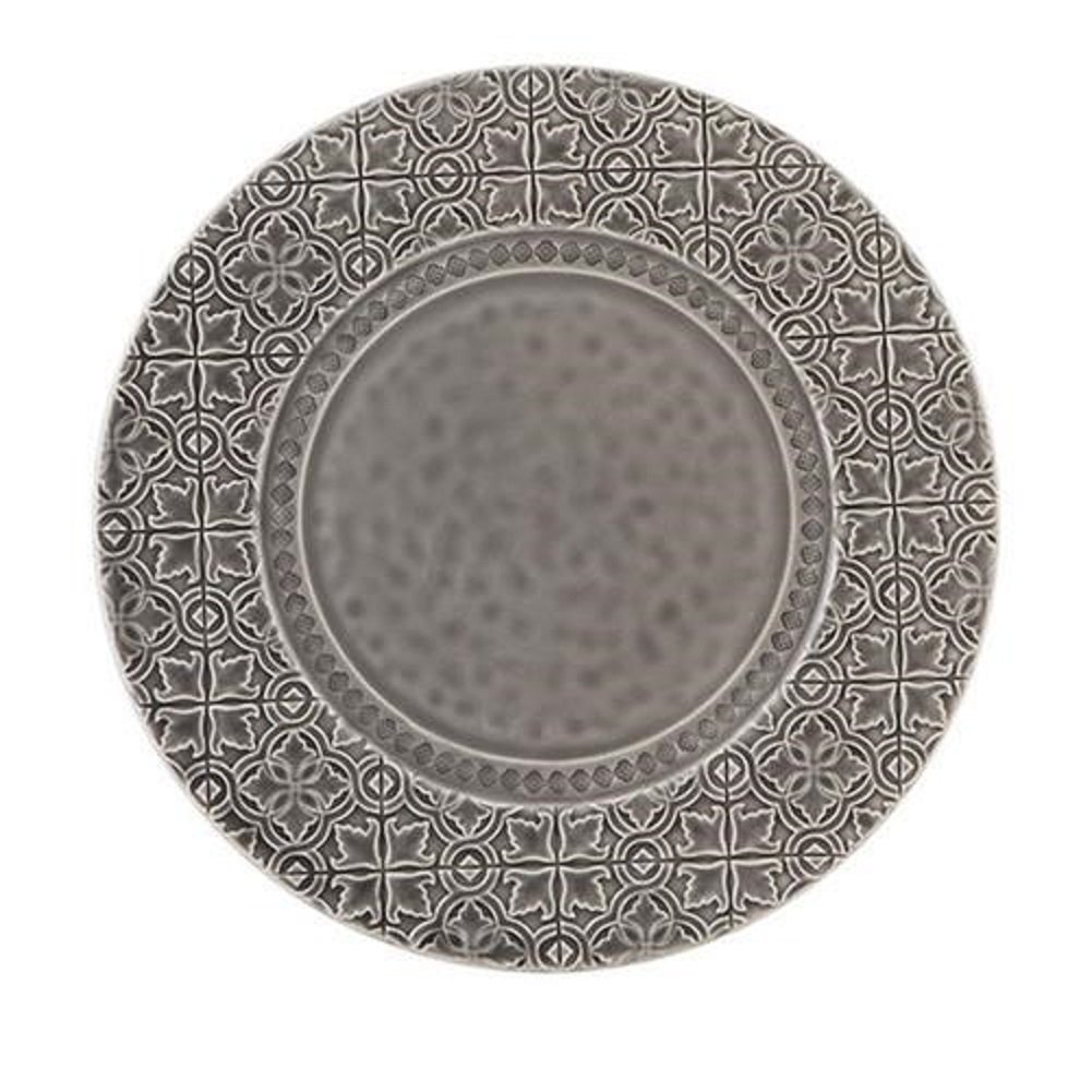 Bordallo Pinheiro Rua Nova Charger Plates, Anthracite, Set of 2