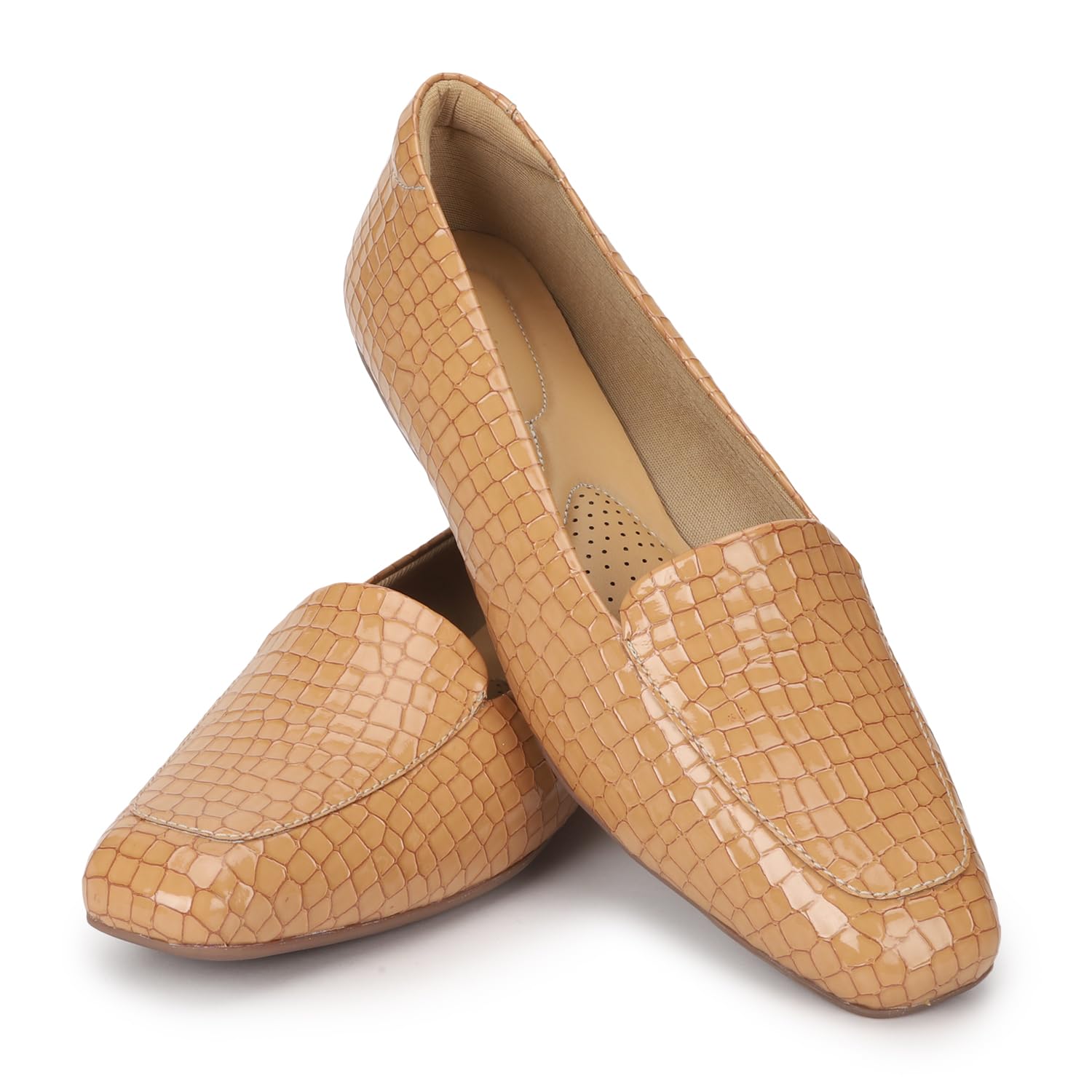 YOHO Bliss Comfortable Slip On Semi Casual Loafer for Women | Stylish Fashion Moccasins Range | Cushioned Footbed Finish | Flexible | Style & All-Purpose | Formal Office Wear Shoe Tan (B0CCD75PC7) Amazon Price History, Amazon Price Tracker