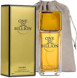 Men's Cologne 1 Billion Eau De Toilette Body Spray Fragrance For Men- Daywear, Casual Daily Perfume Set with Suede Pouch- 3.4 Fl Oz Bottle- Ideal EDT Beauty Gift for Birthday, Anniversary