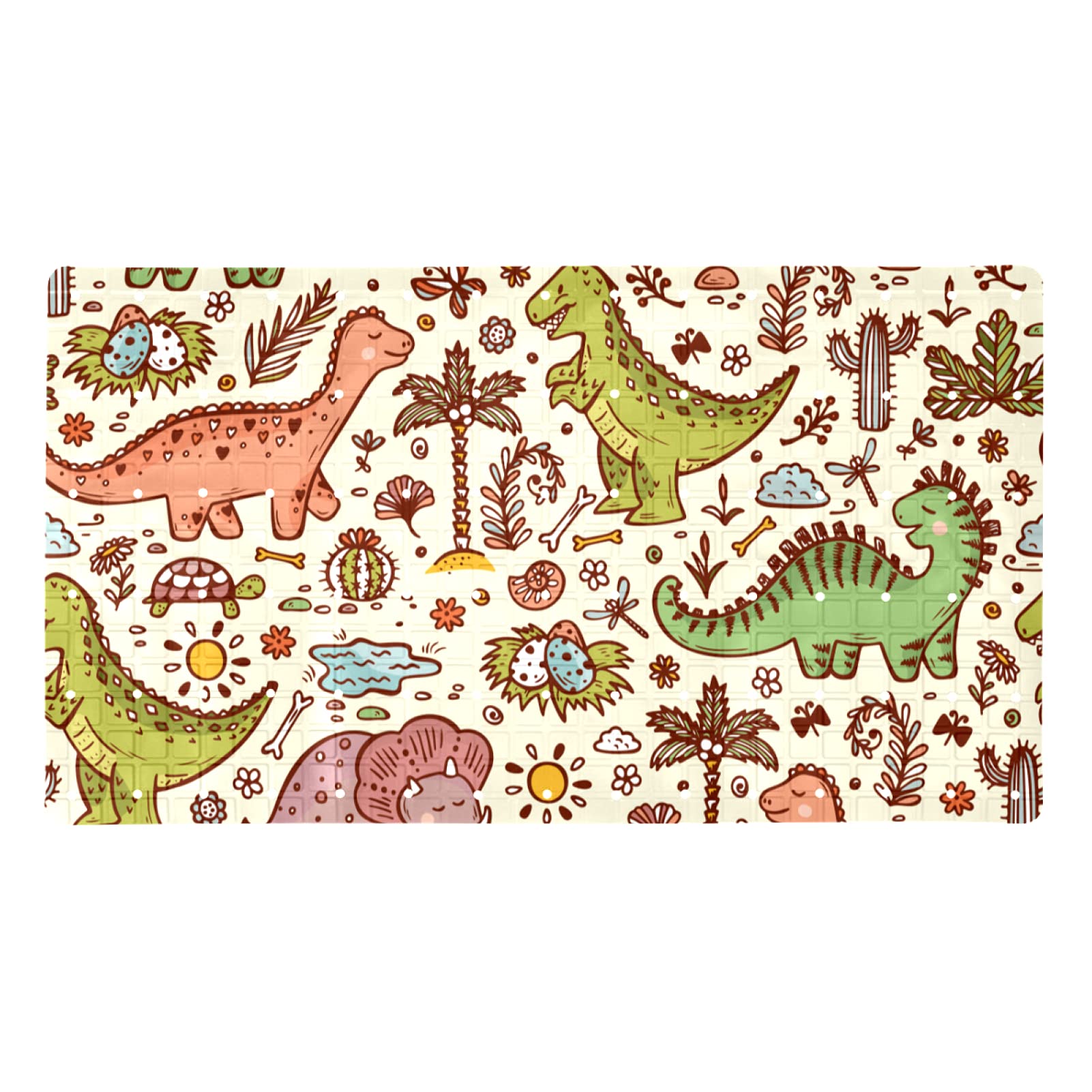 Tapis de bain antidérapant vintage 71 x 40 cm pour baignoire