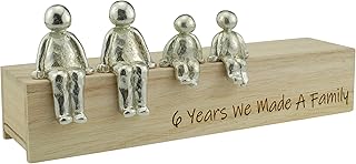 6th Anniversary Idea - 6 Years We Made A Family Metal Ornament - Choose Your Family Combination (2 Children)