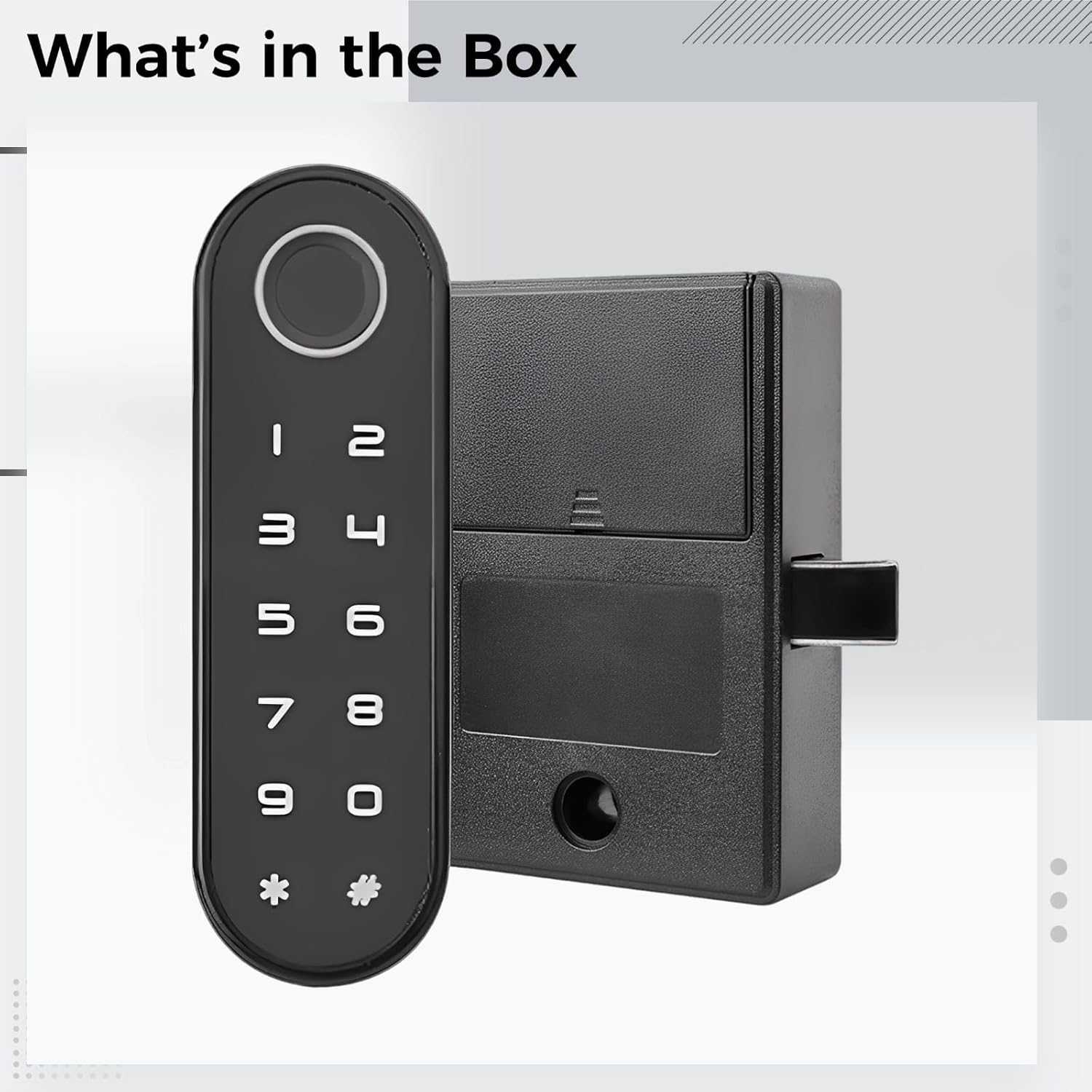 Vertical Cabinet Lock With Fingerprint And Password, Accommodates 100 Fingerprints, Abs & Acrylic Housing, Type-C Charge Port