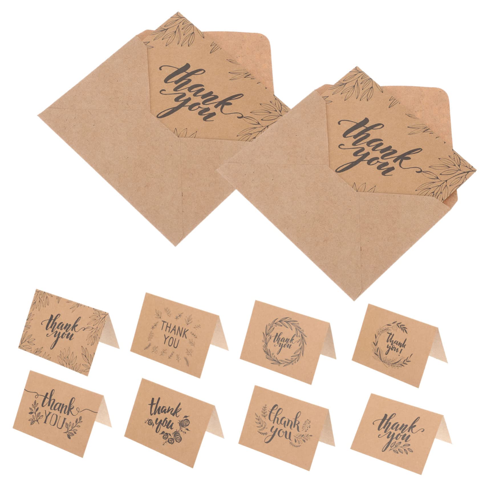 STOBOK 48sätze Kraftpapier Dankeskarten Für Kunden Schlichte Elegante Grußkarten Für Kleine Unternehmen Blumenläden Salons Und Boutiquen Mit Schönen Designs