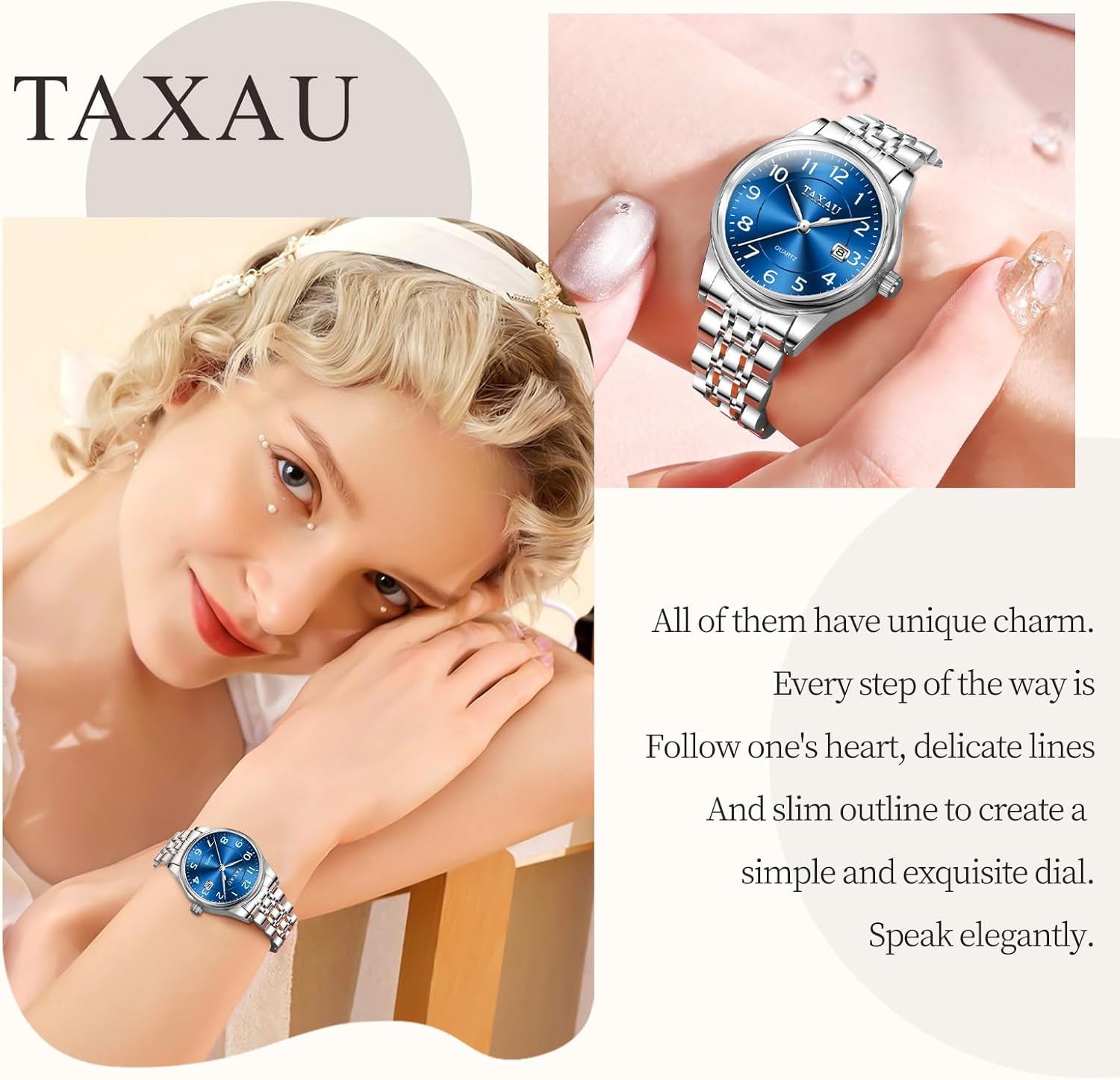 Womens Watch Luxury Dress Gold Silver Two Tone Stainless Steel Watches for Women Waterproof Small Simple Easy Read Ladies Watch Dainty Analog Quartz Women's Wrist Watches Reloj para Mujer - Image 4