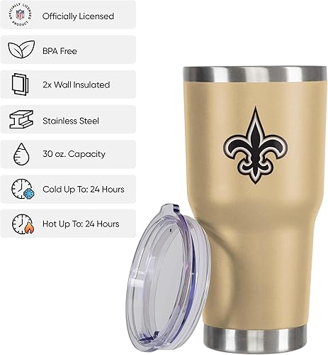 Vista 138 de FOCO NFL Team Logo 30oz Insulated Stainless Steel Travel Mug Tumbler
