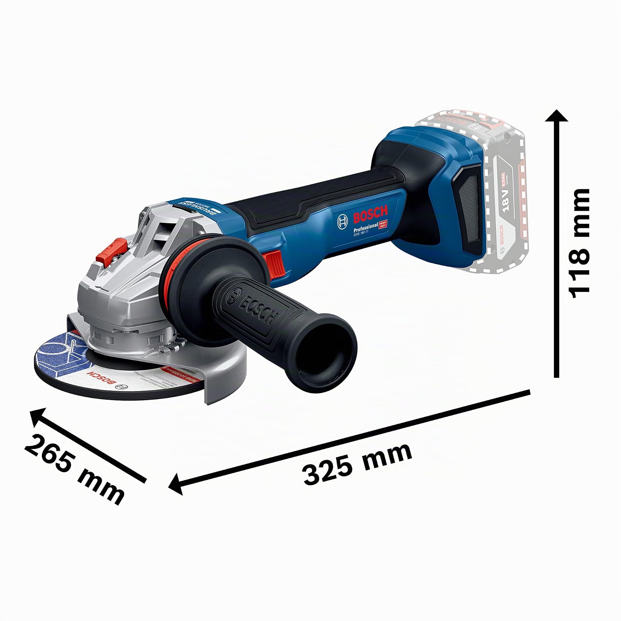 Bosch PRO 18V System Combo Kit: GSB 18V-65, GBH 18V-22, GWS 18V-11, 3x GBA 5.0Ah, GAL 12V/18V-80, M-BAG