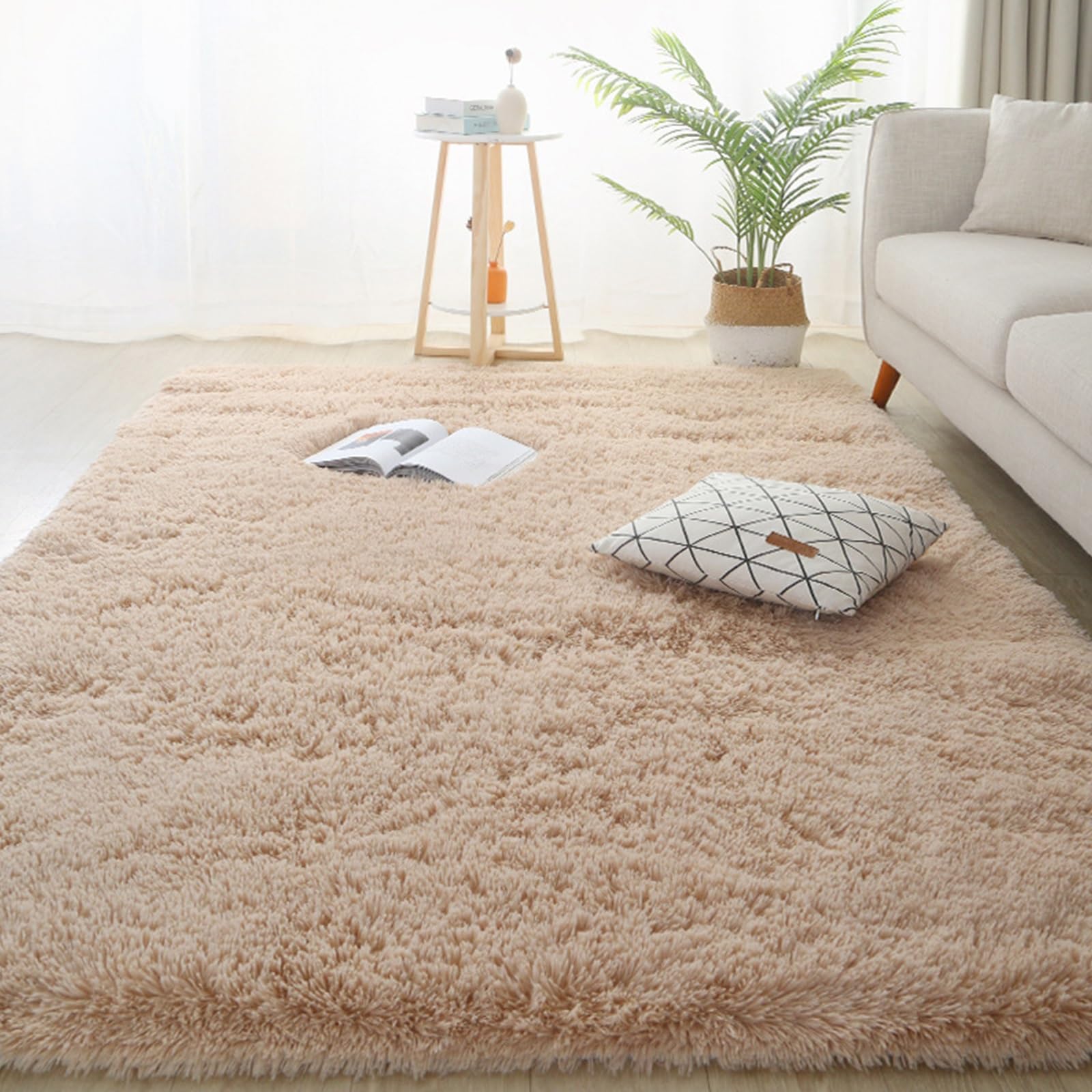 Tapis pour salon super doux 190x225 cm lavable avec dossier antidérapant