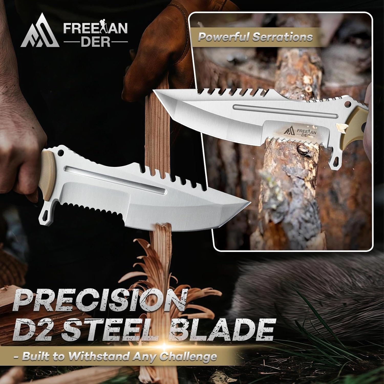 Freelander Japanese Style High Carbon Steel Machete and Outdoor Fixed Blade Knife