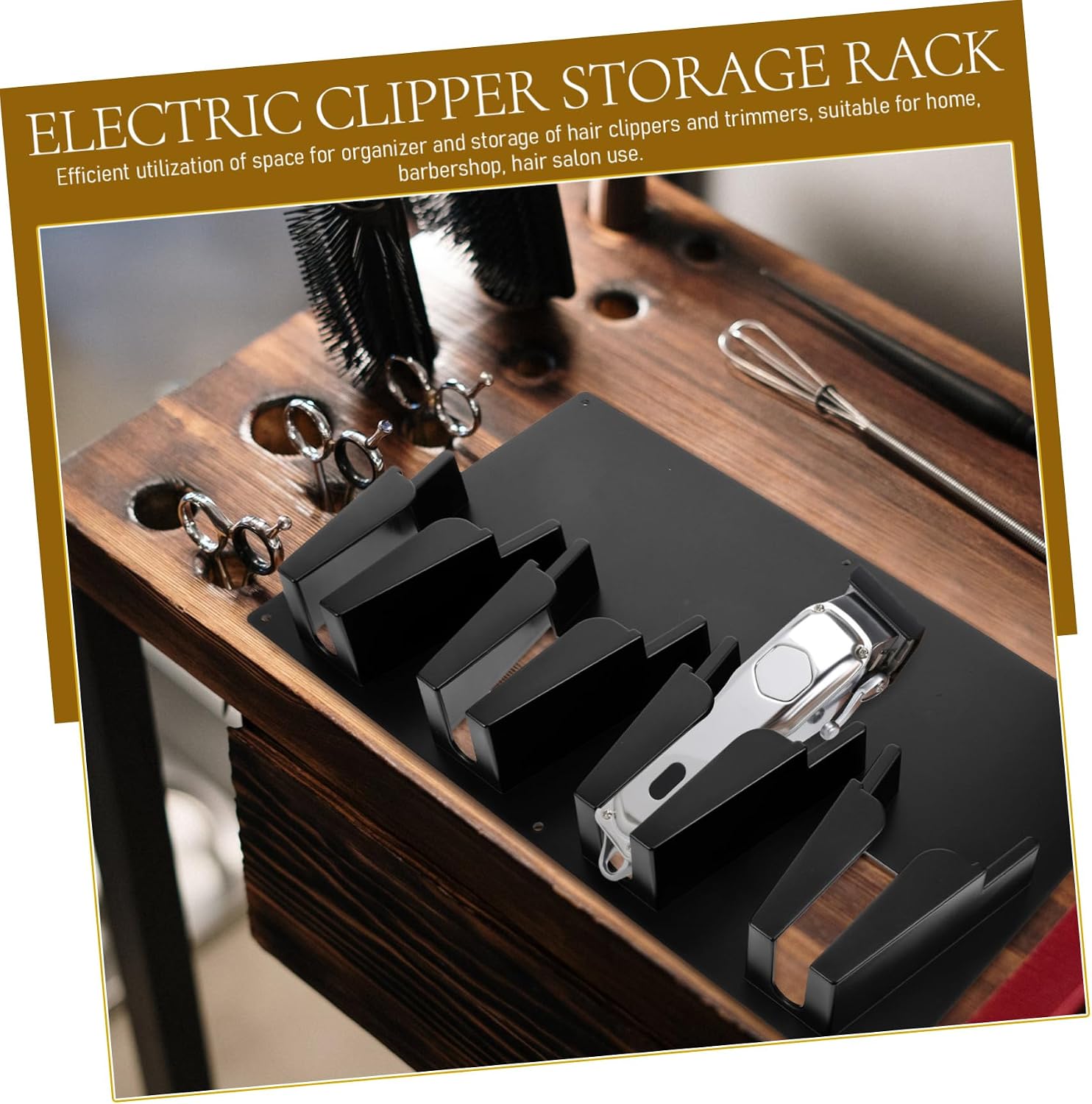 Gatuida Wall Mount Hair Clipper Holder Sturdy Barber Clipper Rack for Organized Salon Storage Space-saving Design for Hair Clippers and Trimmers Practical for Barbershops and Home Use