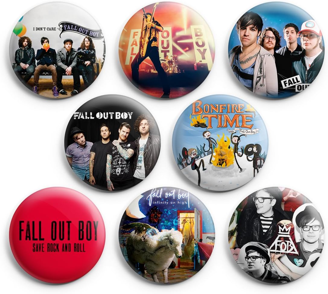 Fall Out Boy Pinback Buttons 8Pcs 1.25 inch