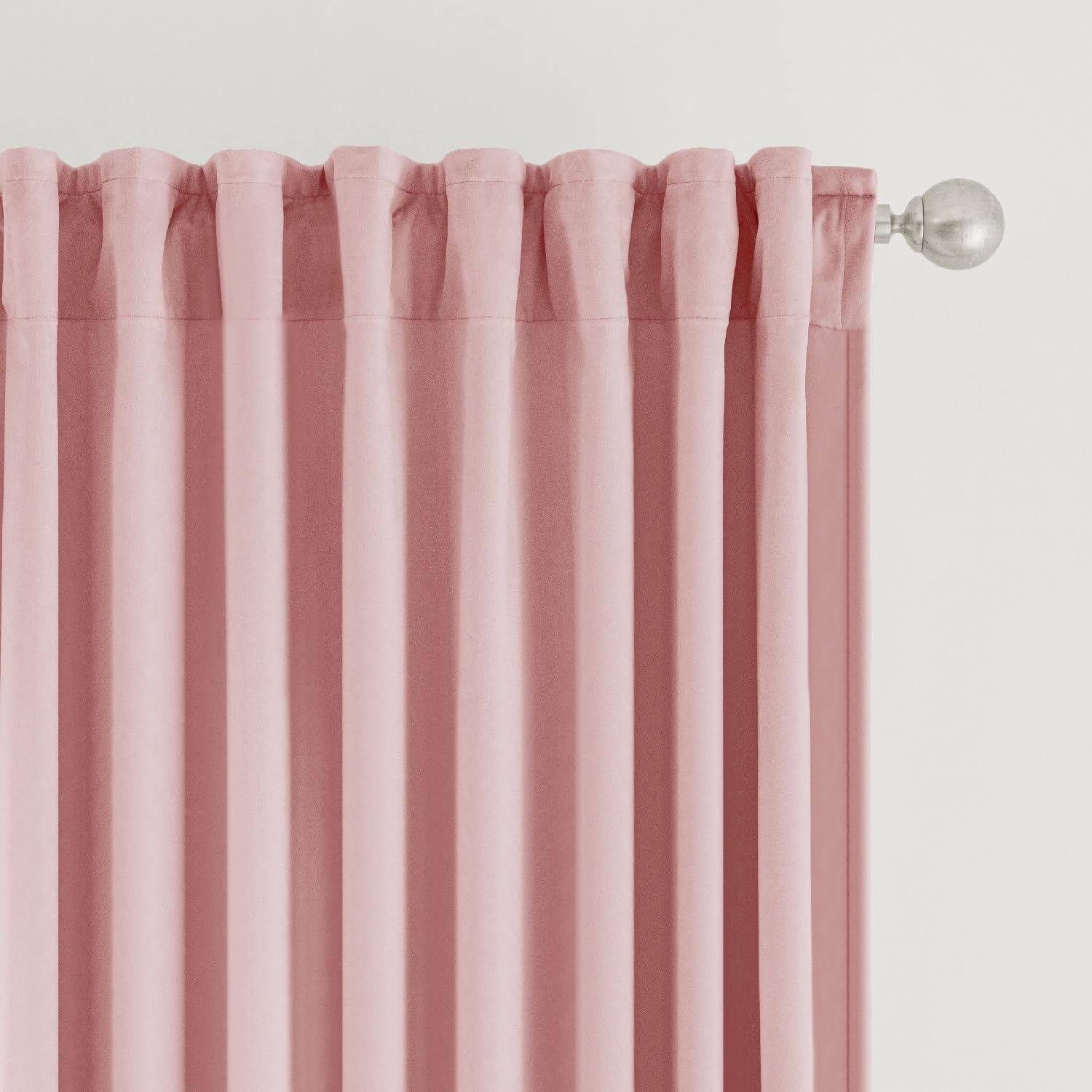 SNITIE Pink Velvet Curtains with Back Tab and Rod Pocket Thermal Insulated Soft Privacy Light-Filtering Velvet Drapes for Bedroom and Living Room, Set of 2 Panels, 52 x 108 Inches Long