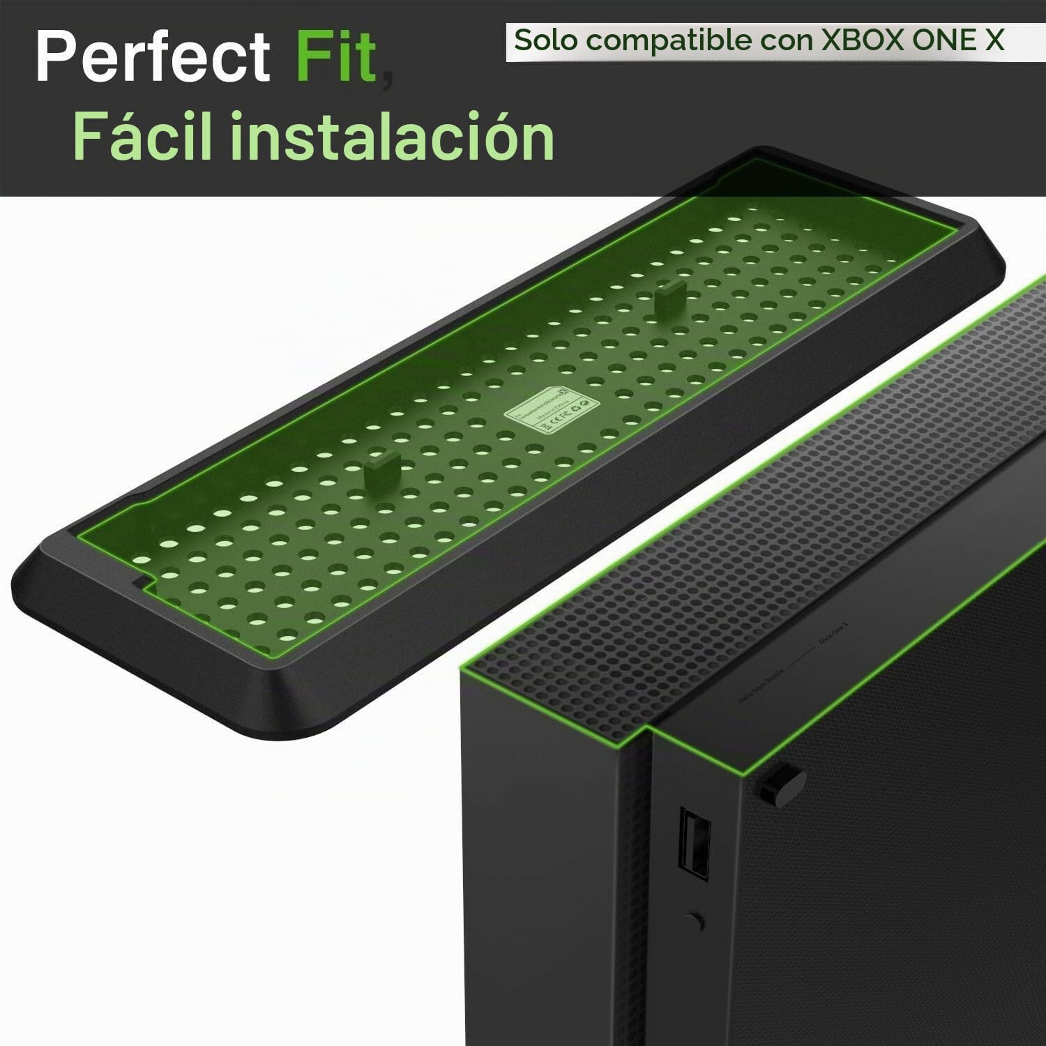 Soporte Vertical para Xbox One X Consola, Negro