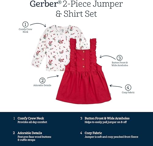 Miniatura 6 de Gerber Conjunto de vestido de 2 piezas para bebés y niñas pequeñas