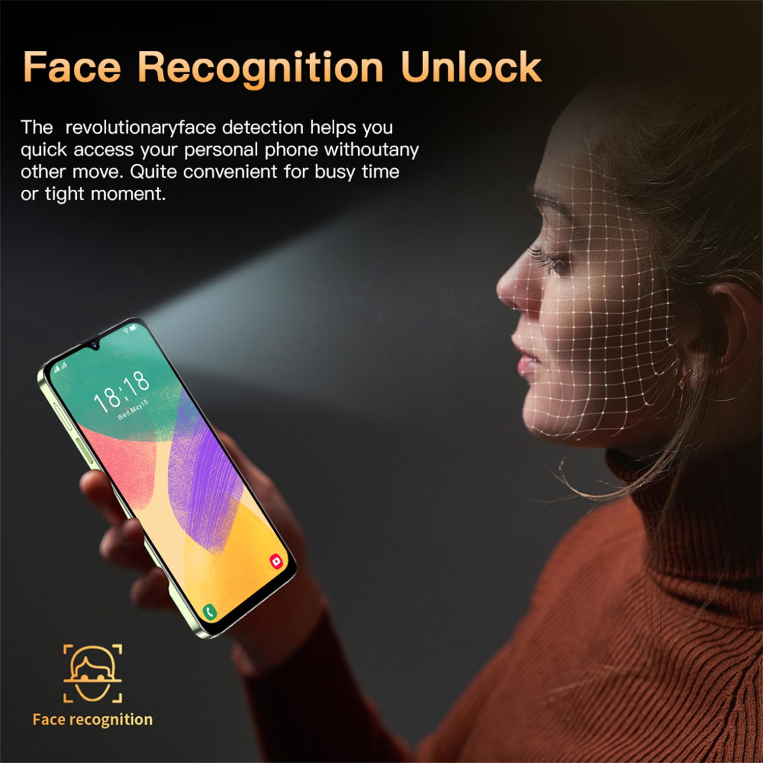 McMgc S25Ultra Téléphone Portable Pas Cher Android, écran 6,5 Pouces HD, 16Go (SD 128Go), 3 Fentes (Double SIM+SD), Batterie 5000mAh, Caméras 8MP+13MP, Déverrouillage Facial (Light Purple)
