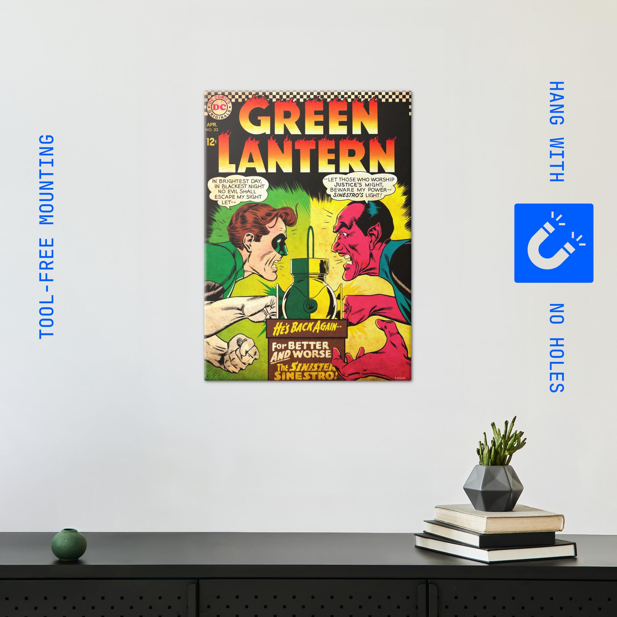 Displate Metall poster DC Comics Green Lantern 52 by Gil Kane and Größe M | Bilder Wanddeko Wohnzimmer & Schlafzimmer Wandbilder, Geschenk. Wandkunst mit Magnet-Befestigung, ohne Bohren.