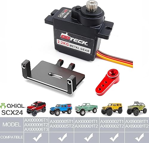 Miniatura 2 de GOTECK - Kit de servo soportes para servo a control remoto  Servo digital de engranaje de metal de 4.9 lbs con soporte servo, bocina servo y
