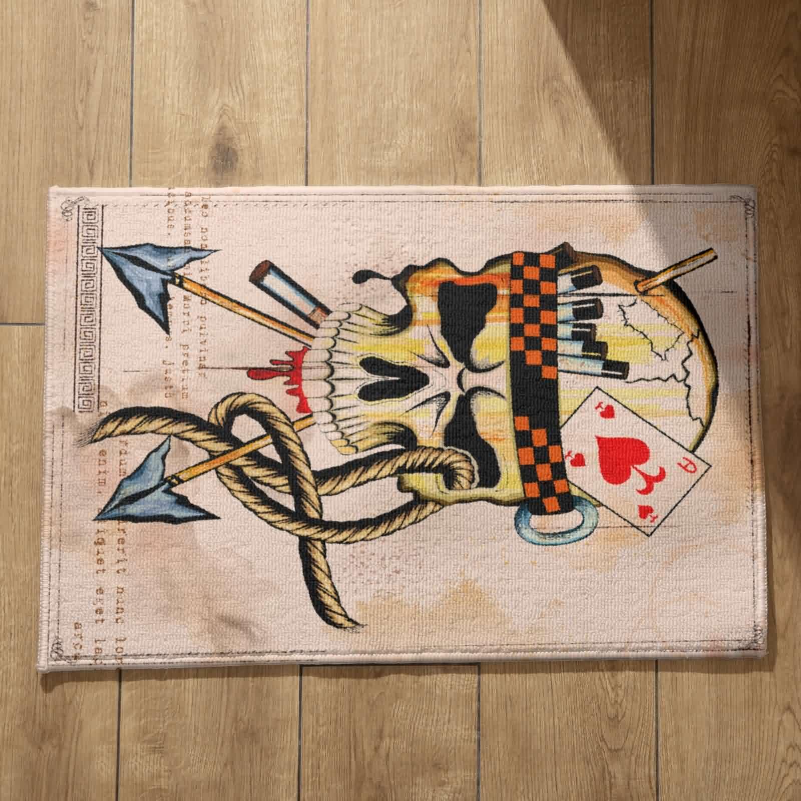 Tapis de cuisine absorbant art du crâne pour sécuriser et styliser votre espace