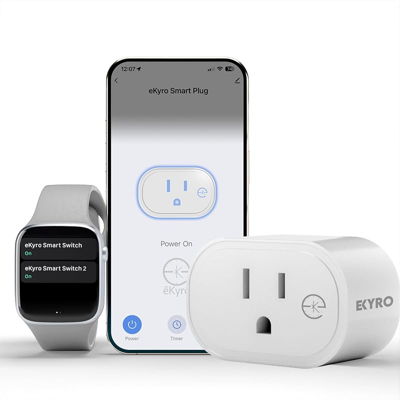 Smart Plug | Compatible with Alexa, Google Home Assistant, iPhone, Siri, Android, Power Tracking 15A 1800W, No Hub Required Energy Monitoring Outlet (Non-Energy Monitoring, 1)
