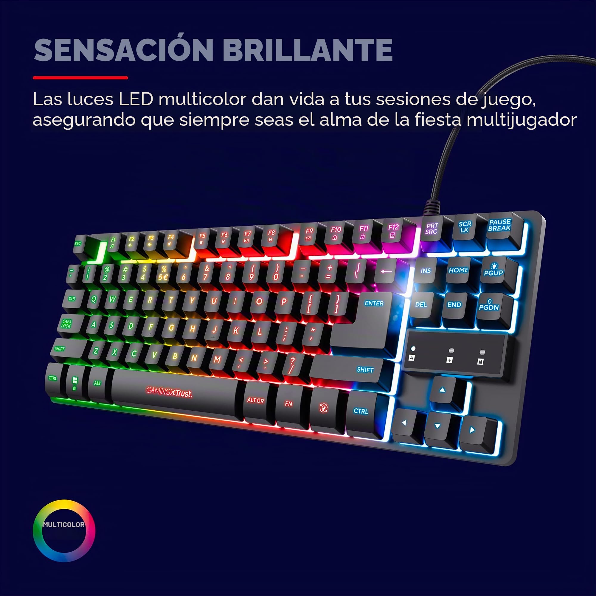 Trust Gaming GXT 833 Thado Keyboard USB Dutch Black Silver
