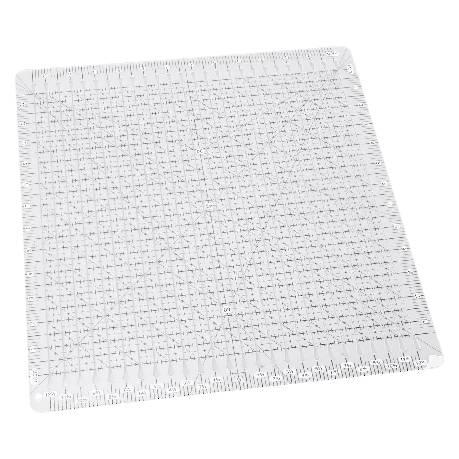 Eujgoov Righello per Quilting con Intaglio in Acrilico 12, 5x12, 5 Pollici Modello per Taglio Preciso del Tessuto, Cucito, Patchwork, Lavorazione Artigianale