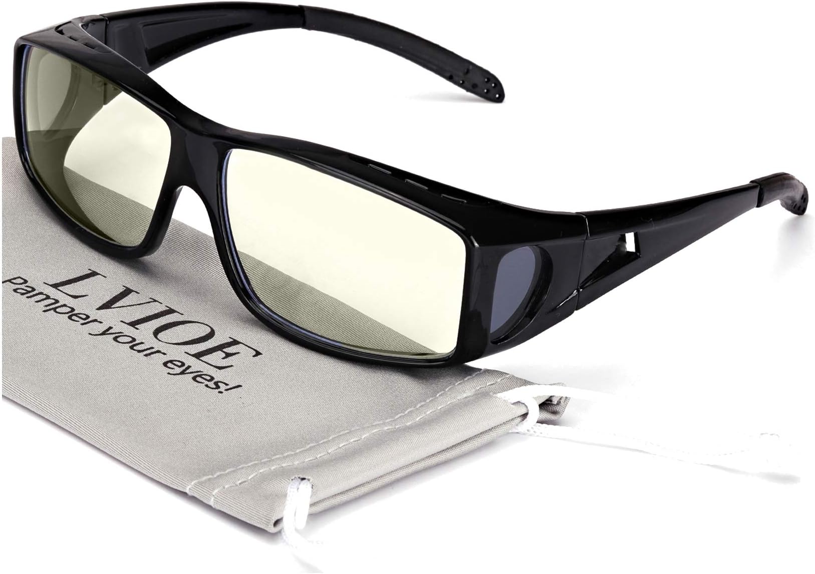 LVIOE Fit Over Blue Light Blocking Glasses and Computer Eyewear- Wear Over Prescription Glasses/Reading Glasses/RX Glasses