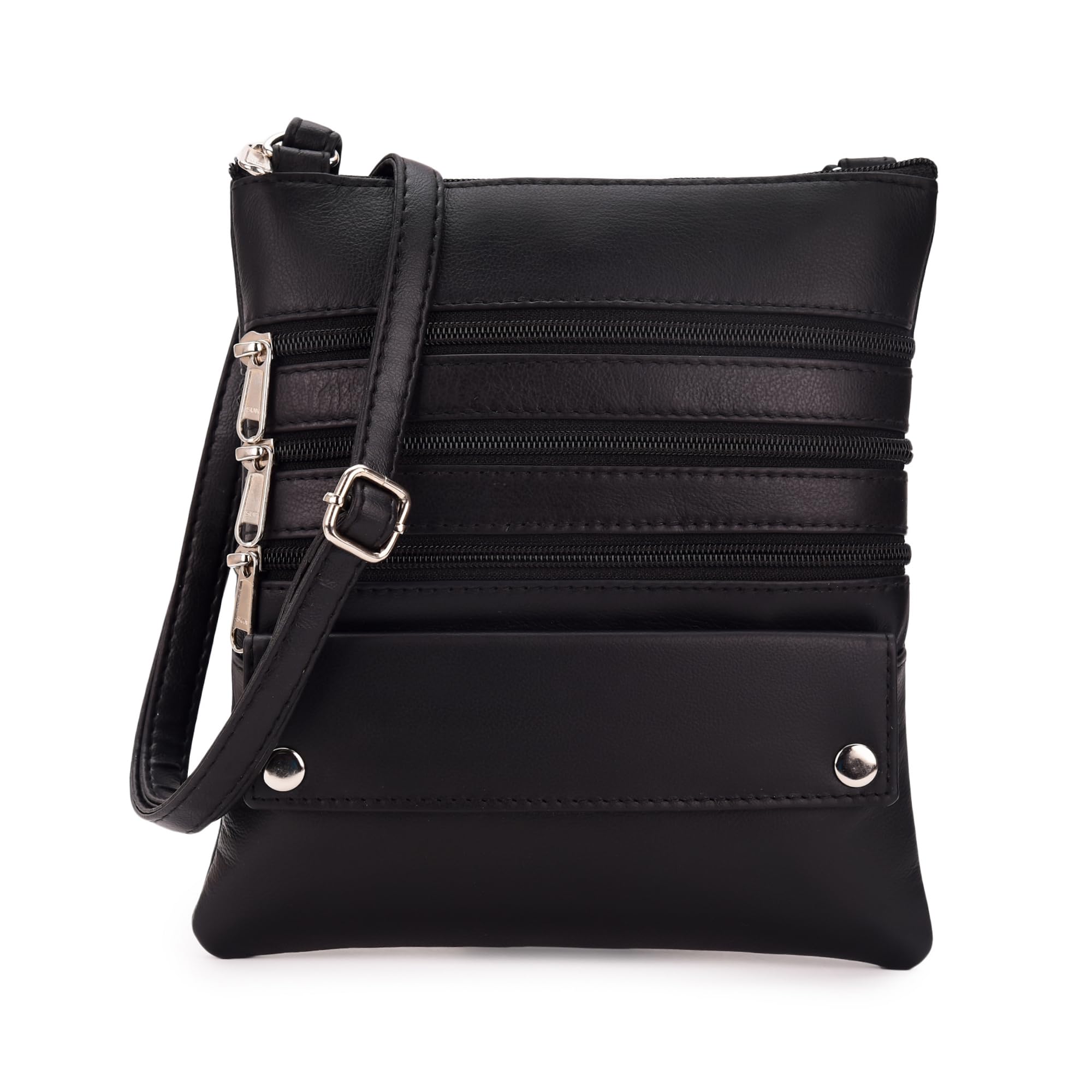 K London Luxury Gloss Leather Small Sling Bag for Unisex | Chest Slinger bag | Crossbody Bag | Side Bag Men | Mini Leather Slings | Corporate Gift Item | Passport Sling For Men And Women (17004)