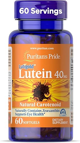 Puritan's Pride Luteína 40 mg con zeaxantina, ayuda a apoyar la salud de los ojos*, grano entero, 60 unidades,