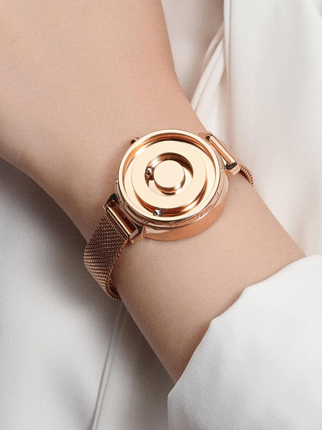 EUTOUR Magnetic Watches for Women|Unique No Hands Design with Gliding Magnet Beads|36mm Dial Analog Quartz Watch with 3ATM|11mm Stainless Steel Strap|Women's Fashion Accessories|Gifts for Her