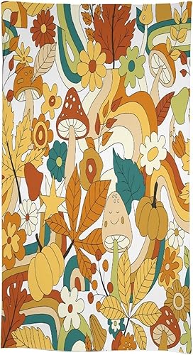 Miniatura 545 de Mantel floral hippie, diseño retro de los años 70, naranja, rosa, azul, floral, bohemio, estampado estético de margaritas, para fiesta, picnic