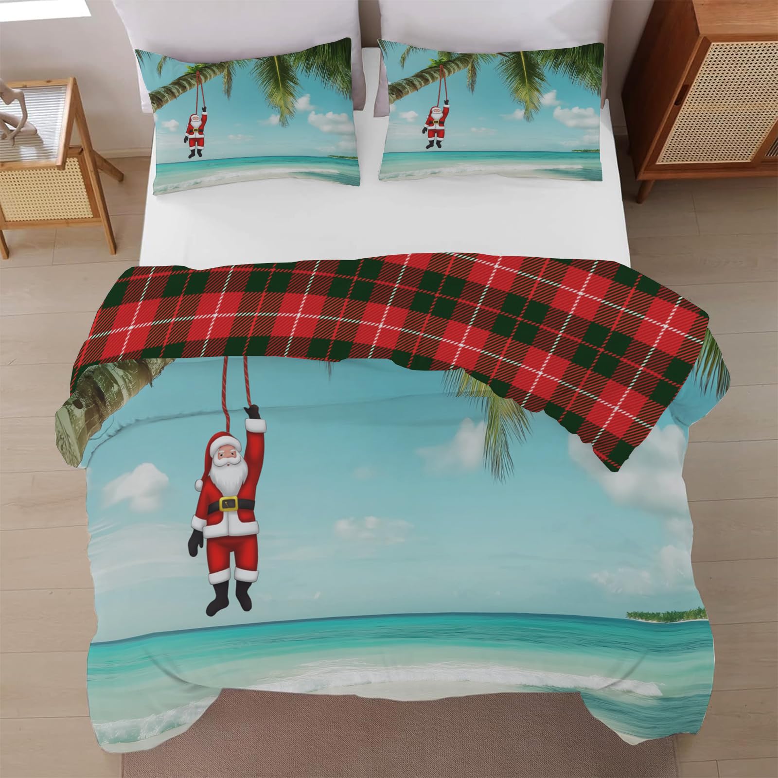 Parure de lit Père Noël pour des nuits magiques sous la couette en microfibre