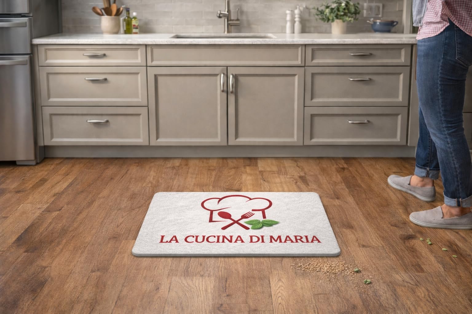 Colorfamily Zerbino Personalizzato Ingresso Casa e Ufficio 60x40 cm - Tappeto Antiscivolo Personalizzabile con Foto, Testo o Logo Aziendale - Tappetino Entrata Interno ed Esterno, Idea Regalo
