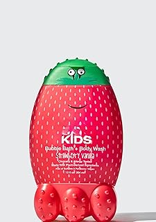 Raw Kids 2-in-1 Bubble Bath/Body Wash Sugar, Scent: Strawberry Vanilla (Gently Cleanse, Hydrate and Leave Skin Feeling Naturally Soft and Squeaky Clean. for Ages 3 Years & up) - 12oz