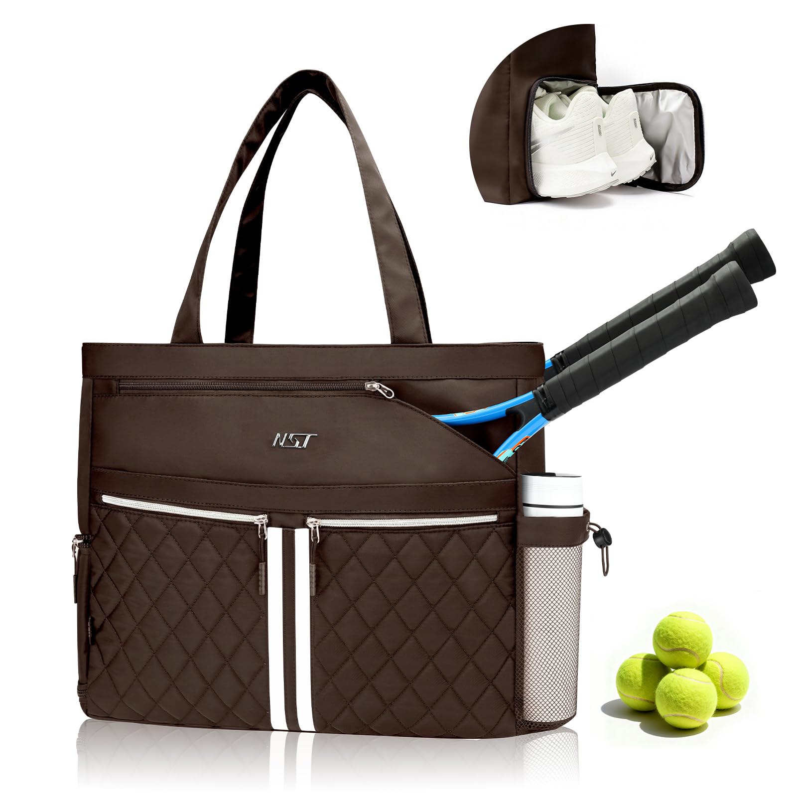 Tennis Bags for Women, Tennis Bag Holds 2 Rackets, Gym Bags with Ventilated Shoe Compartment, Suitable for Pickleball Tennis Badminton