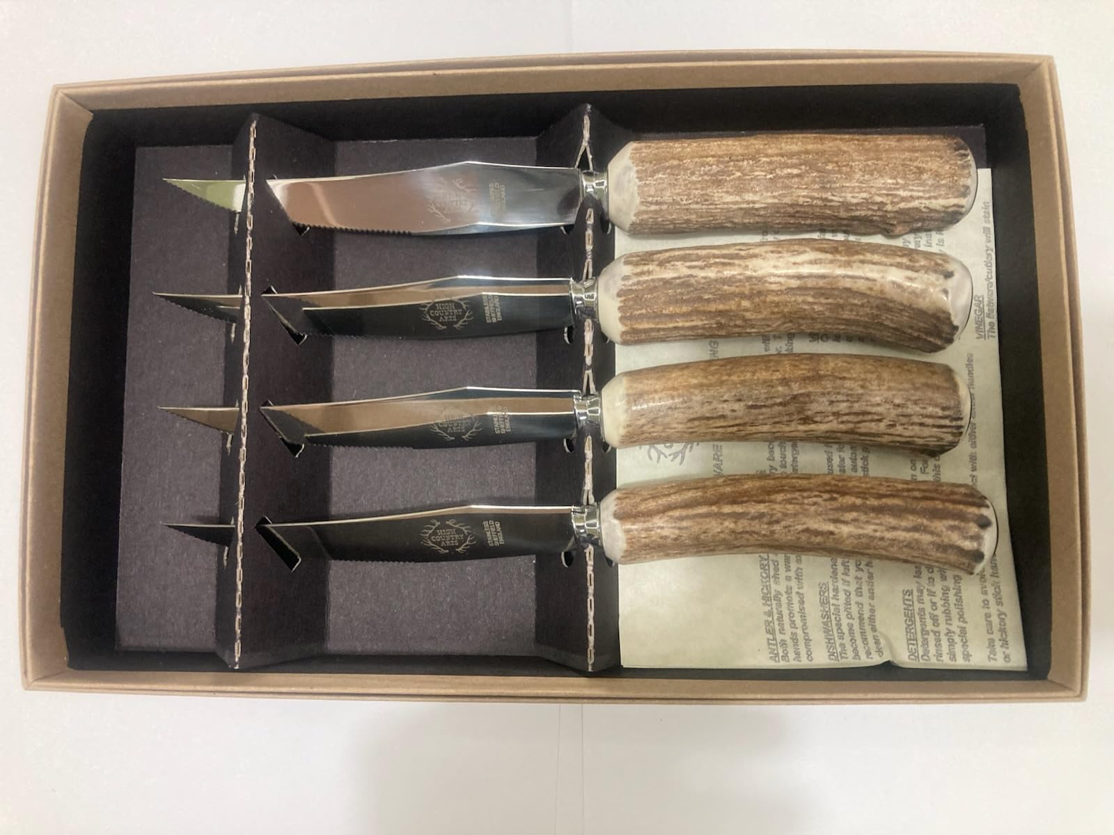Amazon | 4ステーキナイフのセットwith Antlerハンドル | High Country