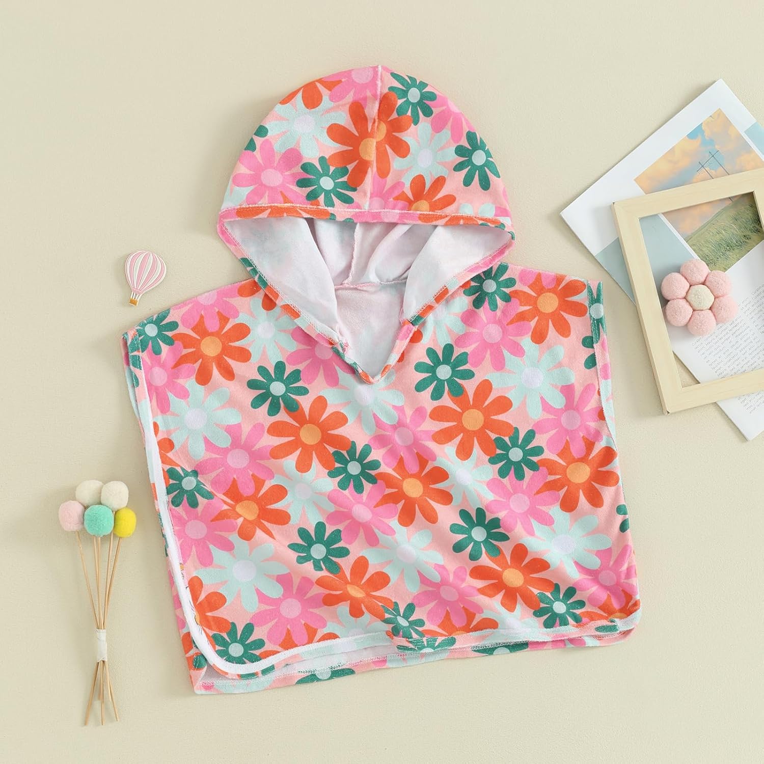 FYBITBO Toddler Baby Girl Boy Hooded Beach Towel Terry Swimsuit Cover Up Poncho Bath Towel Bathing Suit Summer Beach Coverup - Image 5