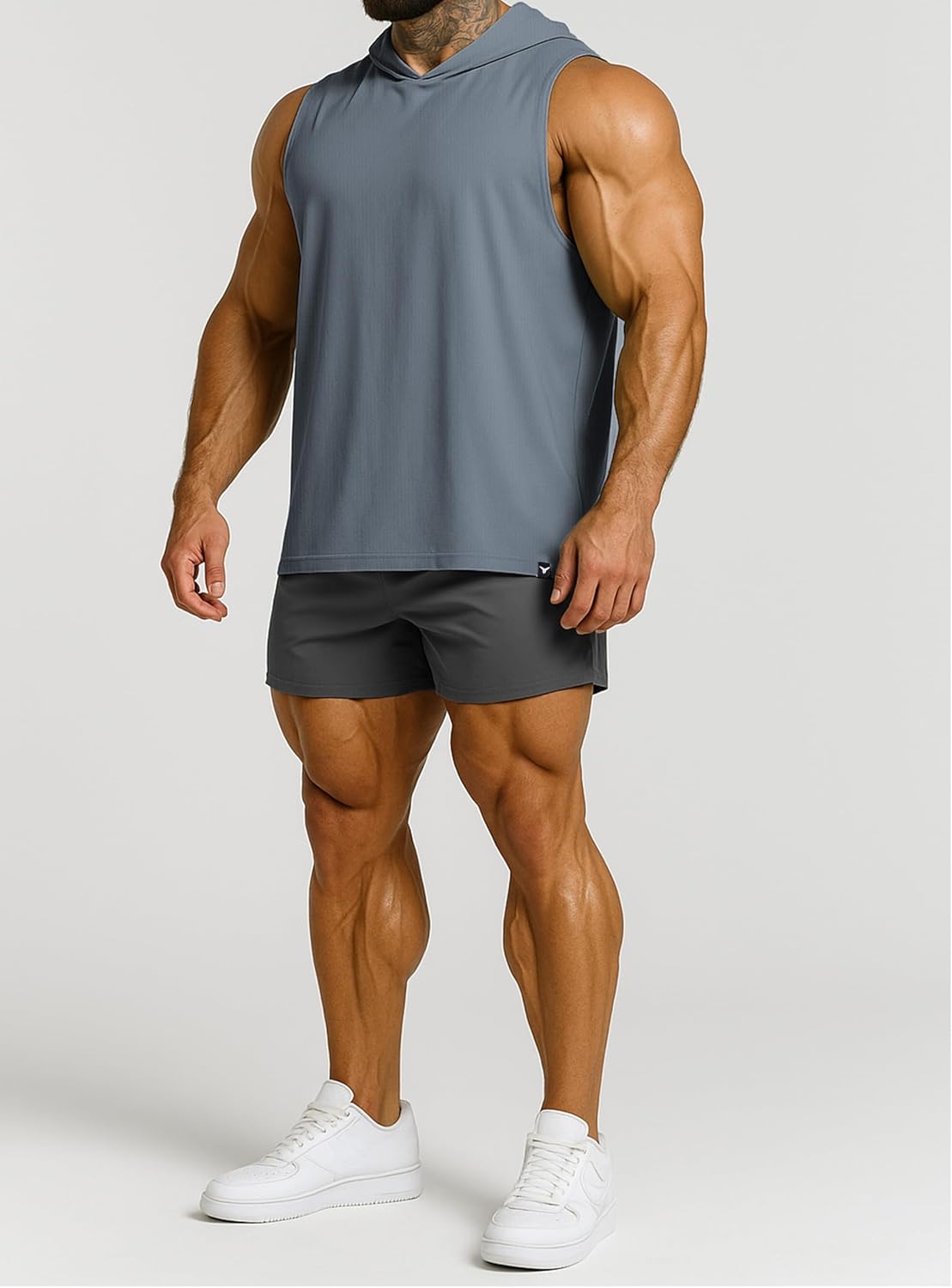 Men's Relaxed-Fit Sleeveless Gym Hoodies Workout Hooded Tank Tops - Image 3