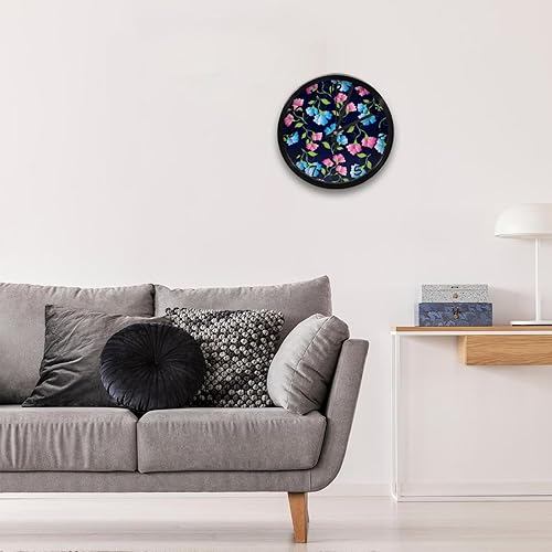 Miniatura 6 de Sweet Pea Flowers Pattern Non-Ticking Wall Clocks, Battery Operated Silent Wall Clock for Bedroom Living Kitchen Office Home Art Decor