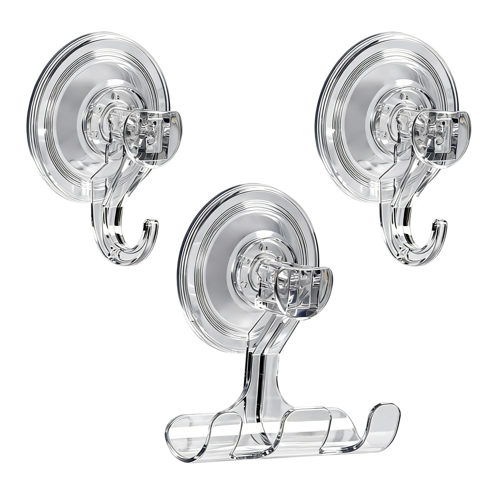 ZBIianxer Multipurpose Clear Suction Cup Hooks Heavy Duty Bathroom Kitchen for Shower Tiles Glass Metal Surfaces Kitchen Storage Slip Bathroom Space Saving