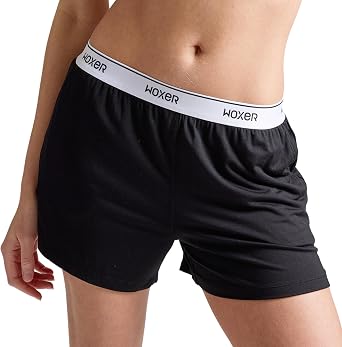 Woxer Dreamer Boxer Shorts | 4 Inseam Modal Lounge Shorts with Deep Pockets | Soft, Tag-Free, Loose Fit with No-Dig Waistband, Breathable & Wedgie-Free Black